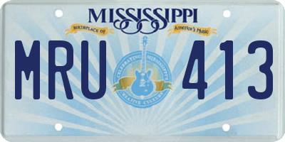 MS license plate MRU413