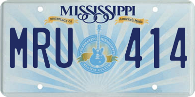 MS license plate MRU414