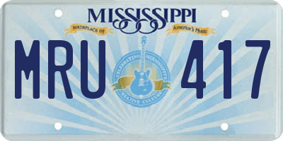 MS license plate MRU417