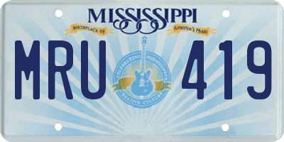 MS license plate MRU419