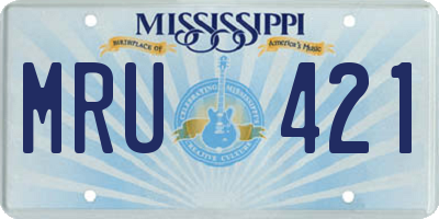 MS license plate MRU421