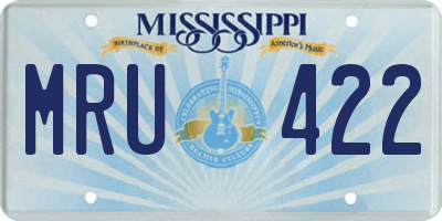 MS license plate MRU422