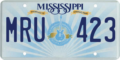 MS license plate MRU423