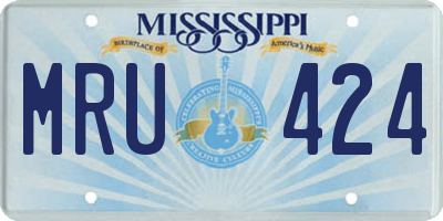 MS license plate MRU424