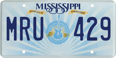 MS license plate MRU429