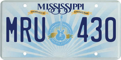MS license plate MRU430