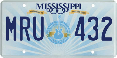 MS license plate MRU432