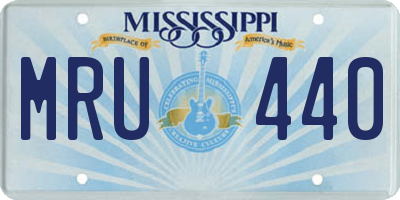 MS license plate MRU440