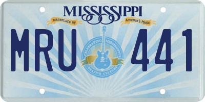 MS license plate MRU441
