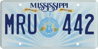 MS license plate MRU442