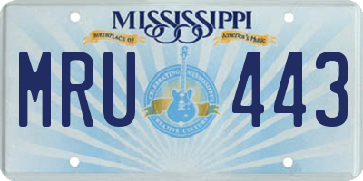 MS license plate MRU443