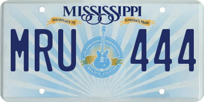 MS license plate MRU444