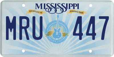 MS license plate MRU447