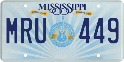 MS license plate MRU449