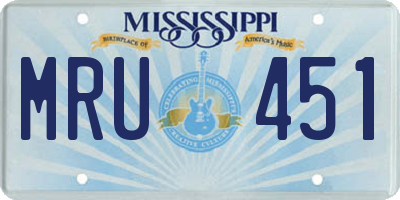 MS license plate MRU451