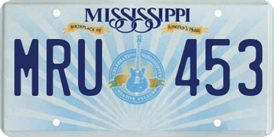 MS license plate MRU453