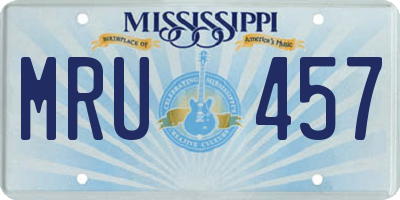 MS license plate MRU457