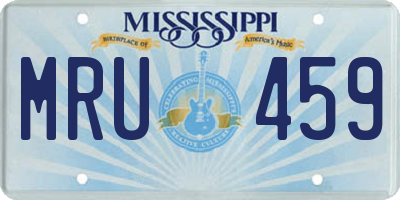 MS license plate MRU459