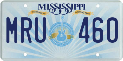 MS license plate MRU460
