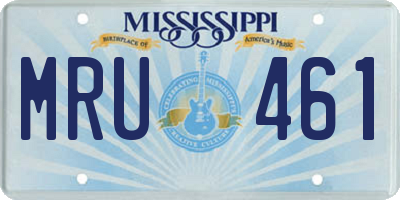 MS license plate MRU461