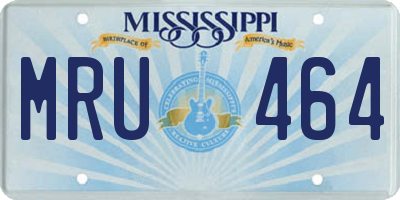 MS license plate MRU464