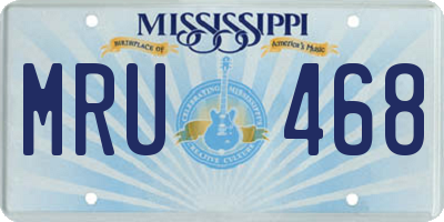 MS license plate MRU468