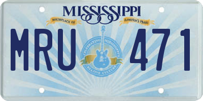 MS license plate MRU471