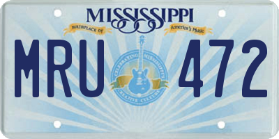 MS license plate MRU472