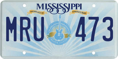 MS license plate MRU473
