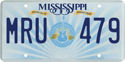 MS license plate MRU479