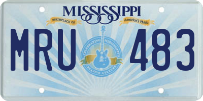 MS license plate MRU483