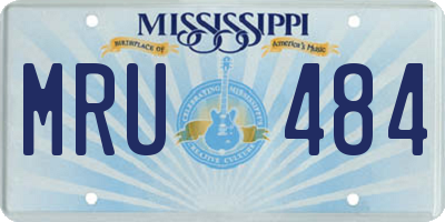 MS license plate MRU484