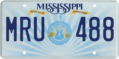 MS license plate MRU488
