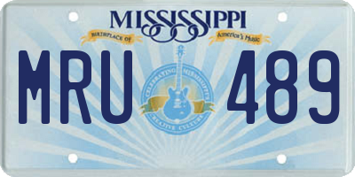 MS license plate MRU489