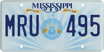 MS license plate MRU495