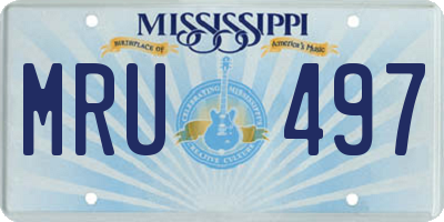 MS license plate MRU497