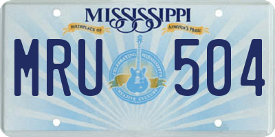MS license plate MRU504