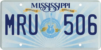 MS license plate MRU506