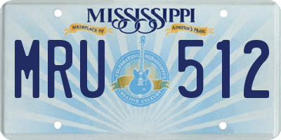 MS license plate MRU512