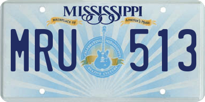 MS license plate MRU513