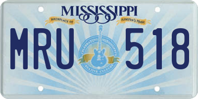 MS license plate MRU518