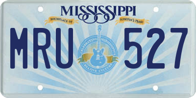 MS license plate MRU527