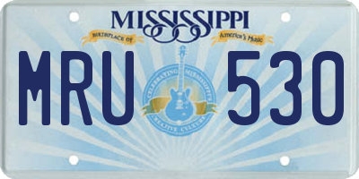 MS license plate MRU530