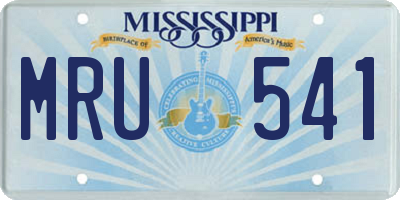 MS license plate MRU541
