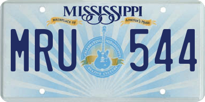 MS license plate MRU544