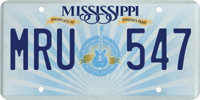 MS license plate MRU547