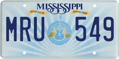 MS license plate MRU549