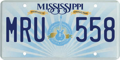 MS license plate MRU558