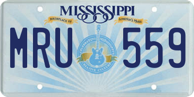 MS license plate MRU559