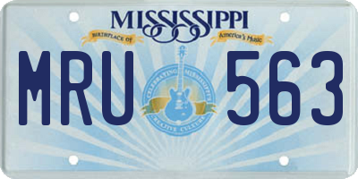 MS license plate MRU563
